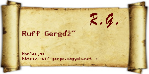 Ruff Gergő névjegykártya